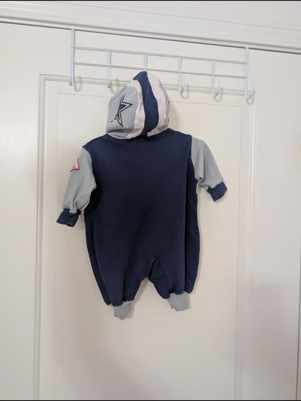 Vintage NFL Navy‎ Hooded Jumpsuit Size 3-6m Game Day